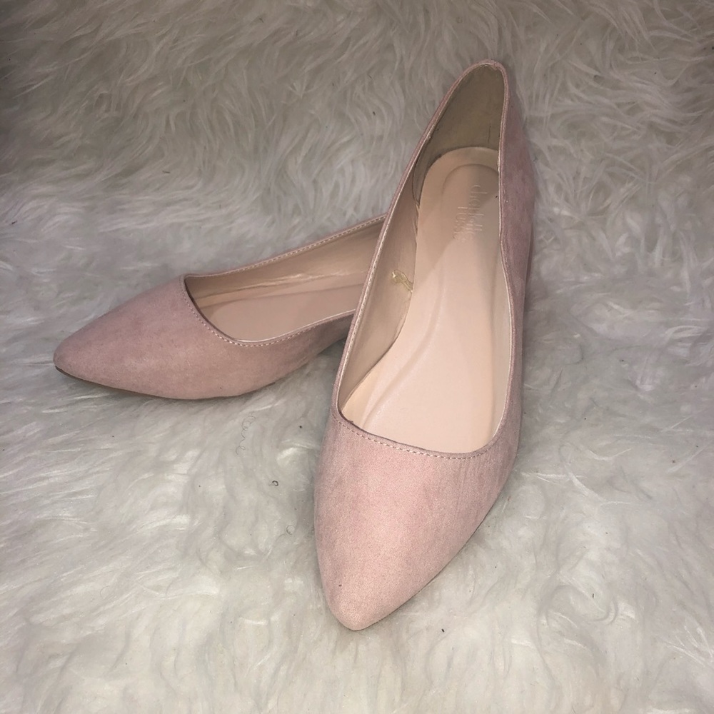 🌸Charlotte Russe Blush Pink Point Toe Flats sz 9